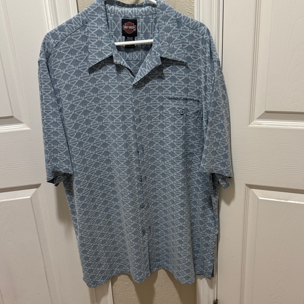 Harley-Davidson Gray Patterned Casual Shirt